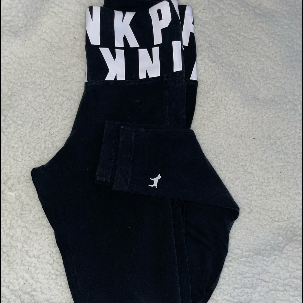 Pink black leggings size small